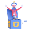 3d spring clown box logo