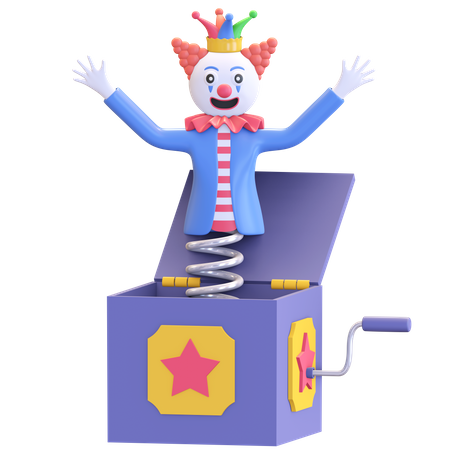 Clown prank box 3D Illustration
