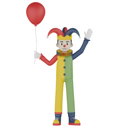 Clown, sag Hallo  3D Illustration