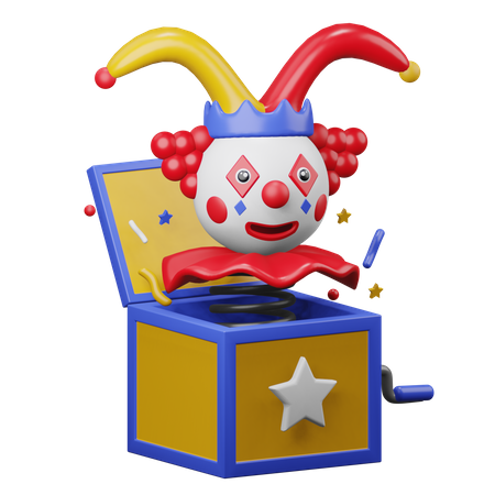 Clown qui saute  3D Illustration