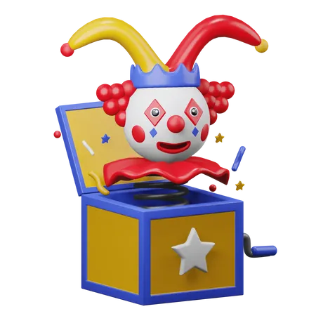 Clown qui saute  3D Illustration