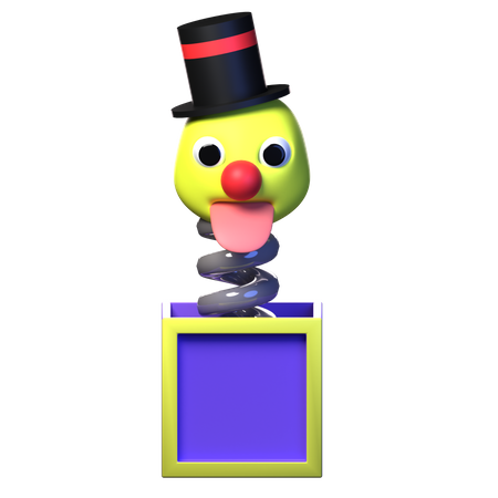 Clown sautant hors de la boîte  3D Icon