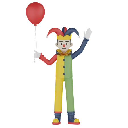 Clown Say Hi 3D Illustration