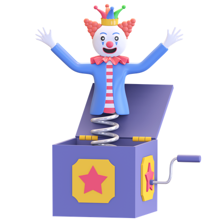 Clown Streich Box  3D Illustration