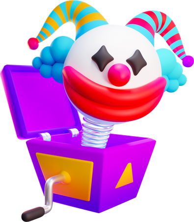 광대 깜짝 상자  3D Icon