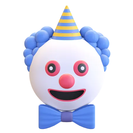 Clown wearing party hat  3D Illustration