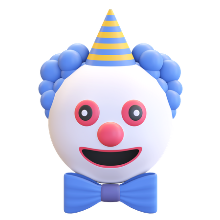 Clown wearing party hat 3D Illustration