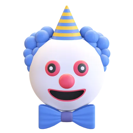 Clown wearing party hat 3D Illustration