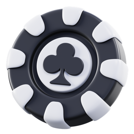 Club Poker Chip  3D Icon