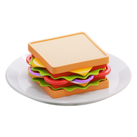 Sándwich club  3D Icon