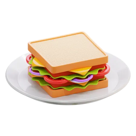 Sándwich club  3D Icon