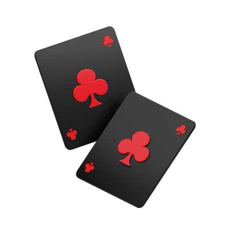 Carte de poker clubs  3D Icon