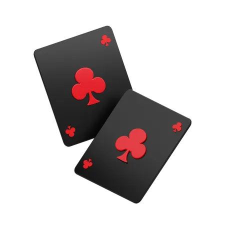 Carte de poker clubs  3D Icon