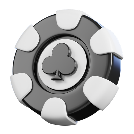 Clubs Poker Chip  3D Icon