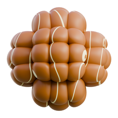 Cluster Brown Sausages  3D Icon