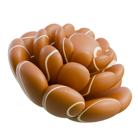 Cluster Caramel Drizzle Donuts  3D Icon