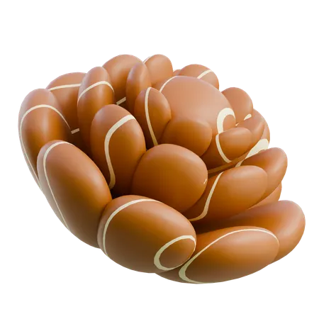 Cluster Caramel Drizzle Donuts  3D Icon