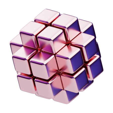 Cluster de cubes géométriques abstraits chromatiques  3D Icon