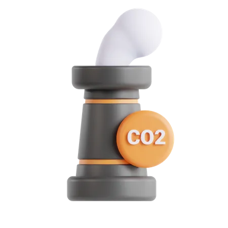 Emisión de CO2  3D Icon