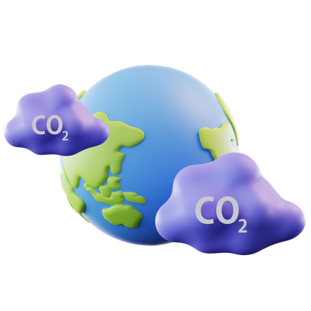 CO2 And Globe  3D Icon
