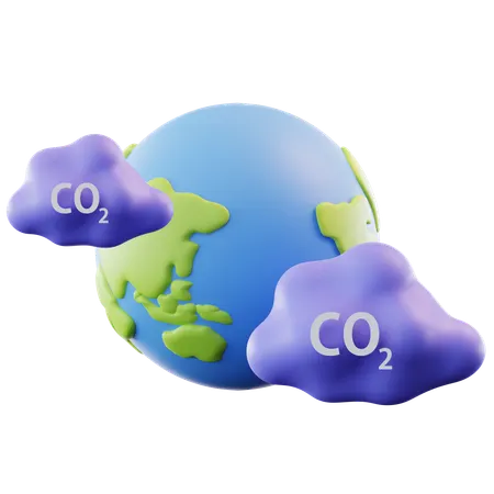 CO2 And Globe  3D Icon