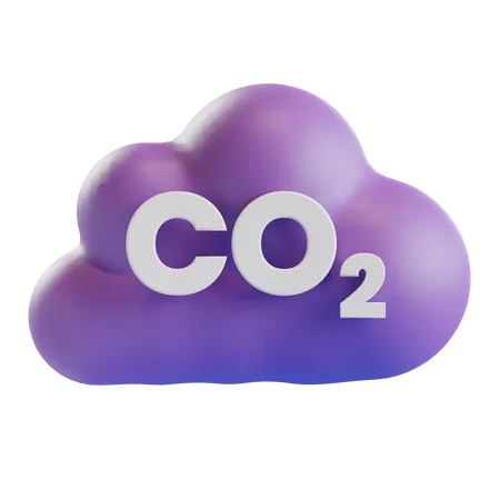 3 D Abbildung Des Symbols Fur Die CO 2 Wolkenverschmutzung 3D Icon