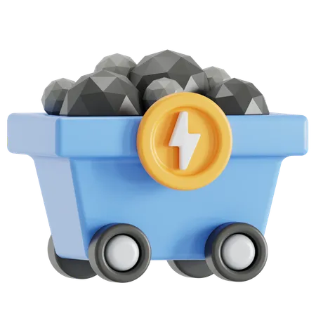 Coal Mining For Electricity 3D Icon