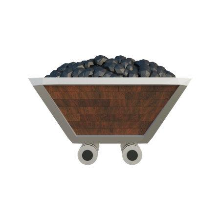 Coal Mine Cart  3D Illustration