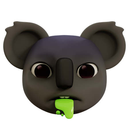 Coala vomitando emoji  3D Icon