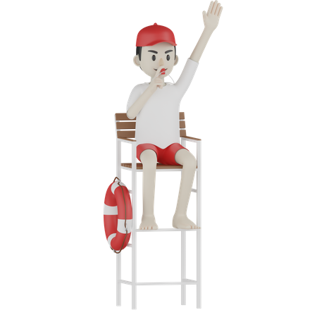 Coast Guard Play Whistle  3D Icon
