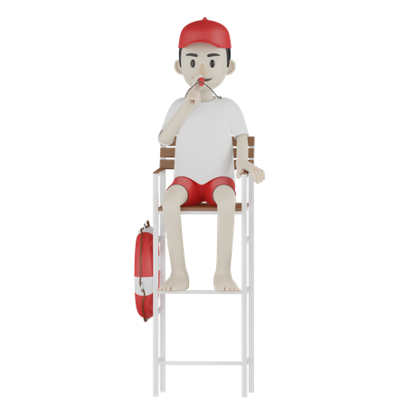 Coast Guard Play Whistle  3D Icon
