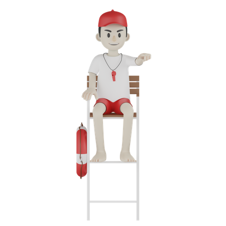 Coast Guard Pointing  3D Icon