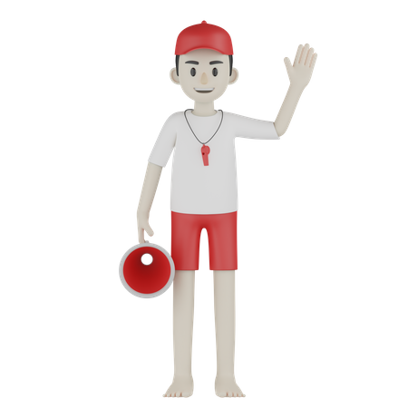Coast Guard Raised Hand  3D Icon