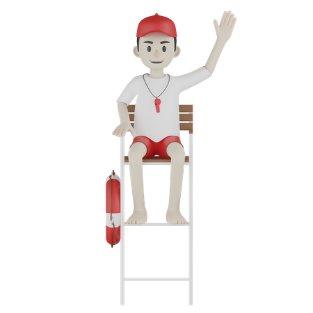 Coast Guard Seating on chair  3D Icon