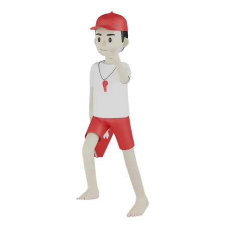 Beach Lifeguard 3D Illustration