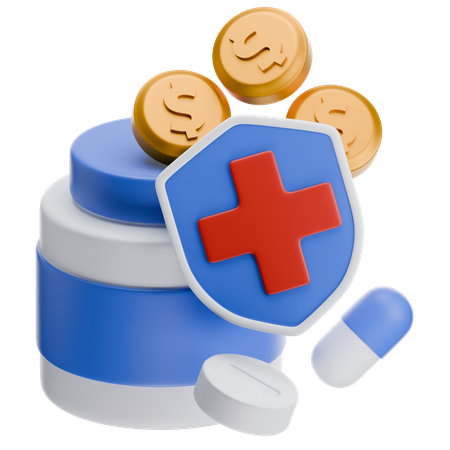 Cobertura del seguro de medicamentos  3D Icon