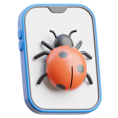 Coccinelle sur smartphone  3D Icon