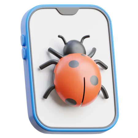 Coccinelle sur smartphone  3D Icon