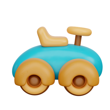 Coche de juguete de madera  3D Icon