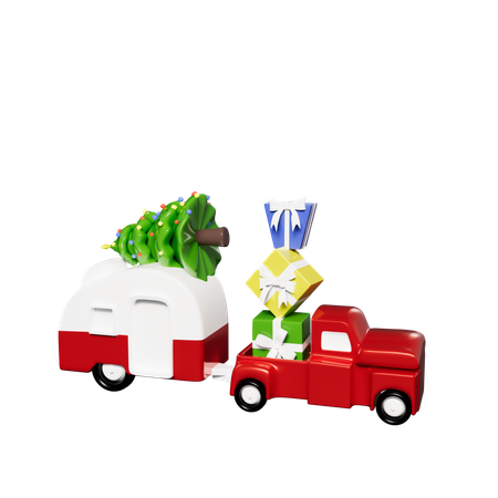 Carro de navidad  3D Icon