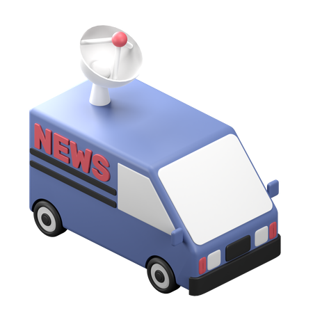 Coche de noticias  3D Icon