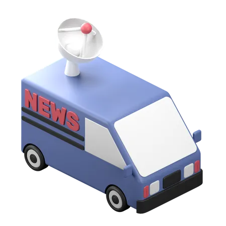 Coche de noticias  3D Icon