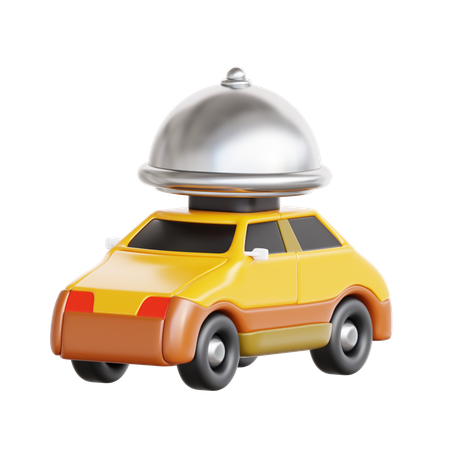 Coche de reparto de comida  3D Icon