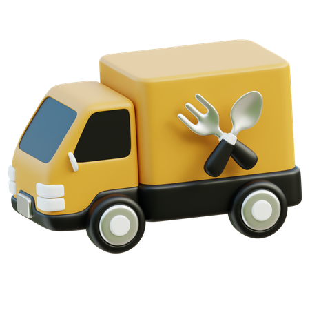 Coche de reparto de comida  3D Icon