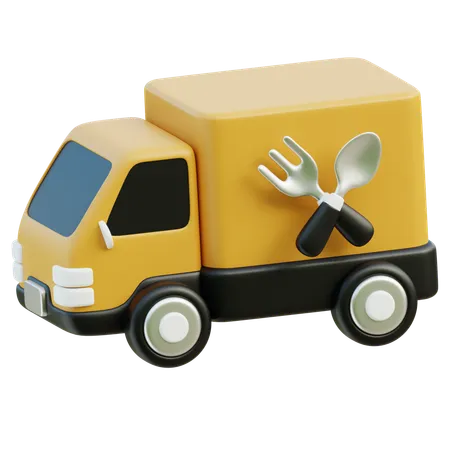 Coche de reparto de comida  3D Icon