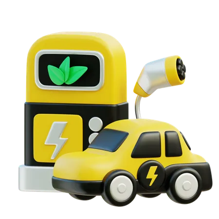 Coche eléctrico  3D Icon