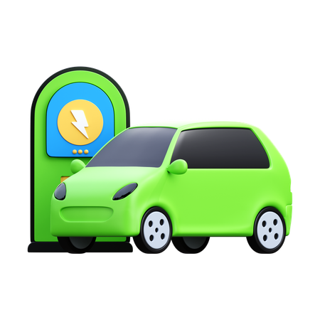 Coche eléctrico  3D Icon