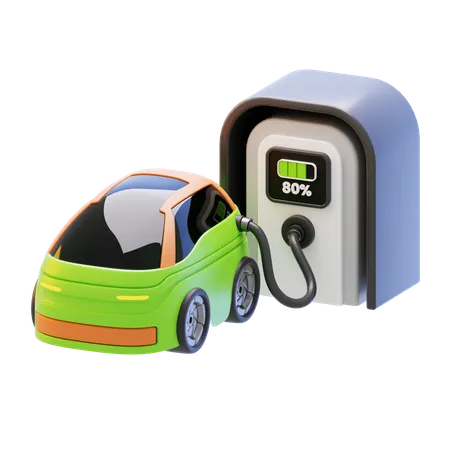 Coche eléctrico  3D Icon