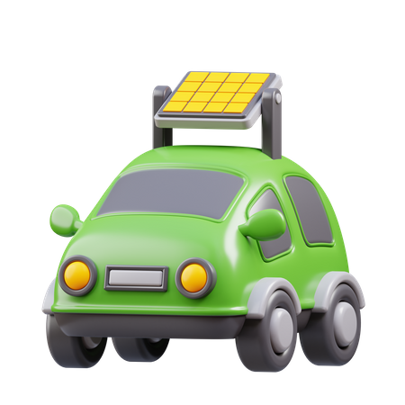 Coche eléctrico con panel solar  3D Icon