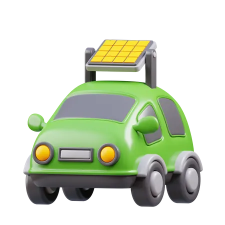 Coche eléctrico con panel solar  3D Icon